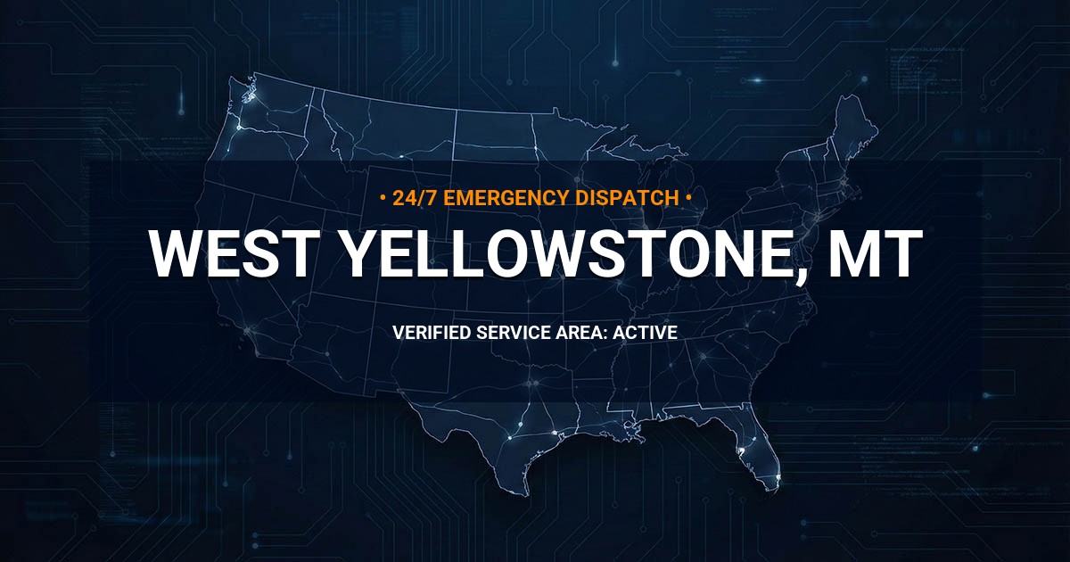 Emergency Plumbing Dispatch Map for Plumbing Services: West Yellowstone, MT