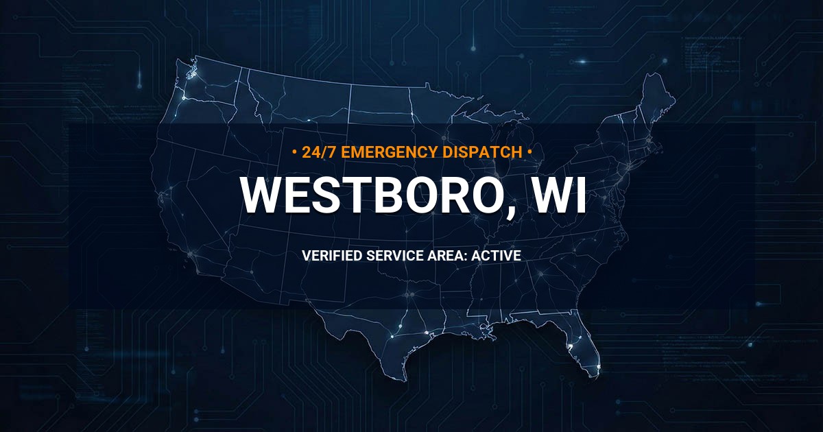 Emergency Plumbing Dispatch Map for Plumbing Services: Westboro, WI