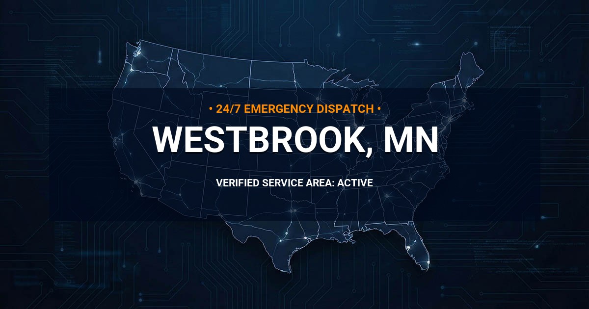 Emergency Plumbing Dispatch Map for Plumbing Services: Westbrook, MN