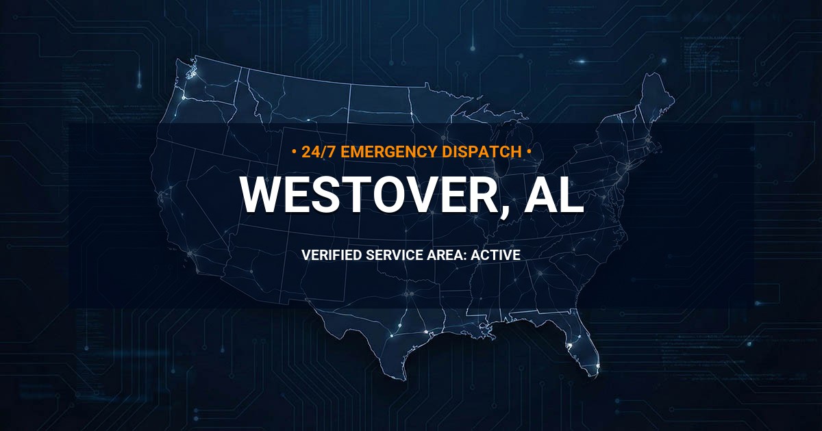 Emergency Plumbing Dispatch Map for Plumbing Services: Westover, AL