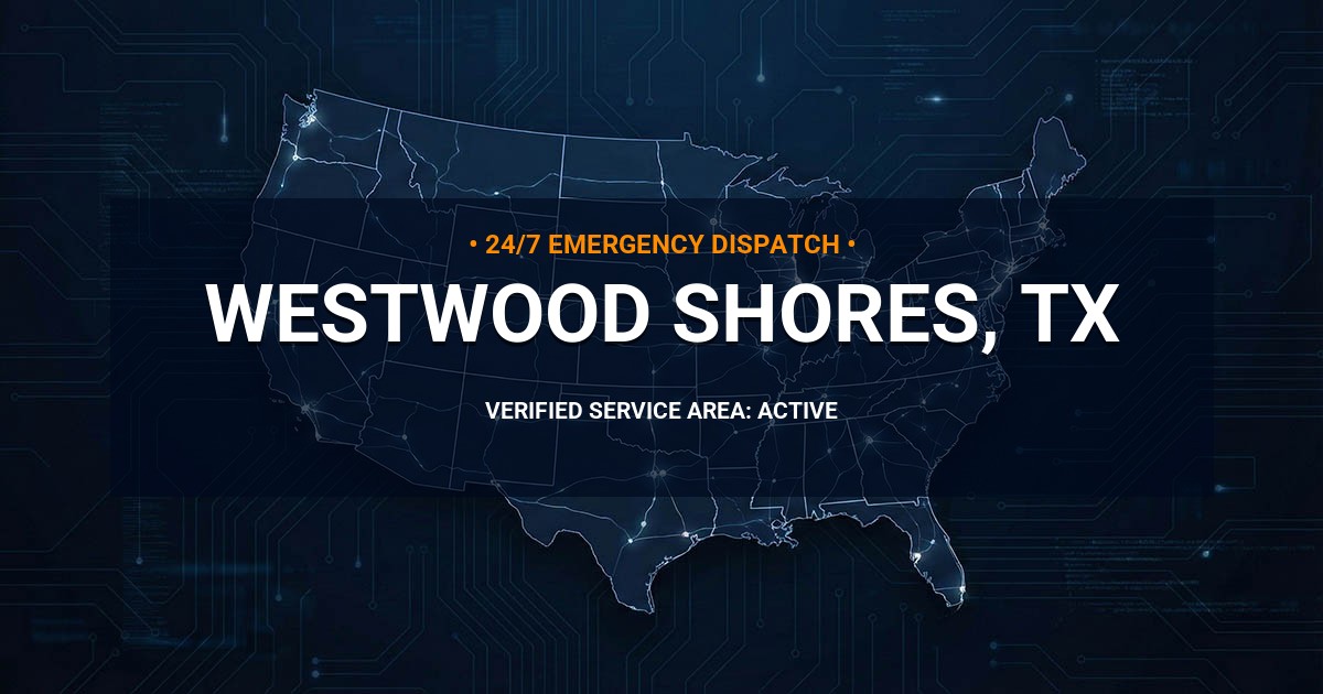 Emergency Plumbing Dispatch Map for Plumbing Services: Westwood Shores, TX