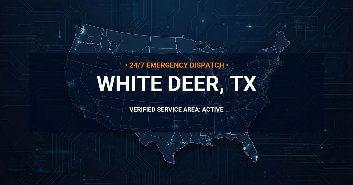 Emergency Plumbing Dispatch Map for Plumbing Services: White Deer, TX