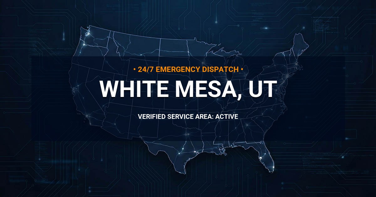 Emergency Plumbing Dispatch Map for Plumbing Services: White Mesa, UT