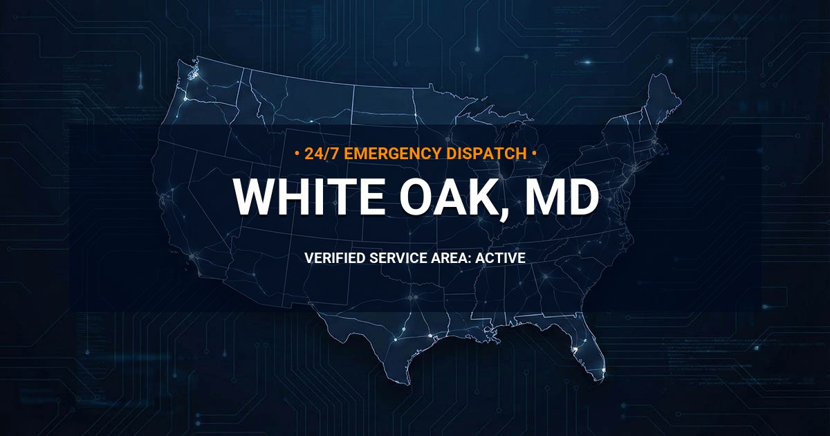 Emergency Plumbing Dispatch Map for Plumbing Services: White Oak, MD