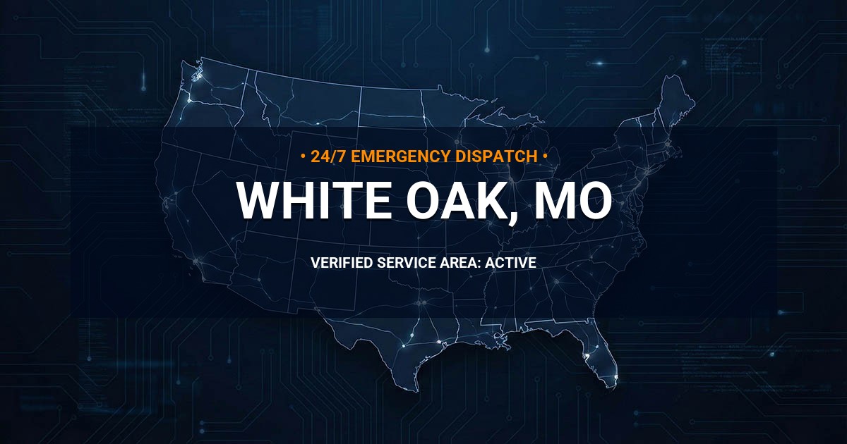 Emergency Plumbing Dispatch Map for Plumbing Services: White Oak, MO