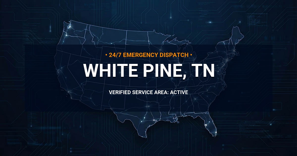 Emergency Plumbing Dispatch Map for Plumbing Services: White Pine, TN
