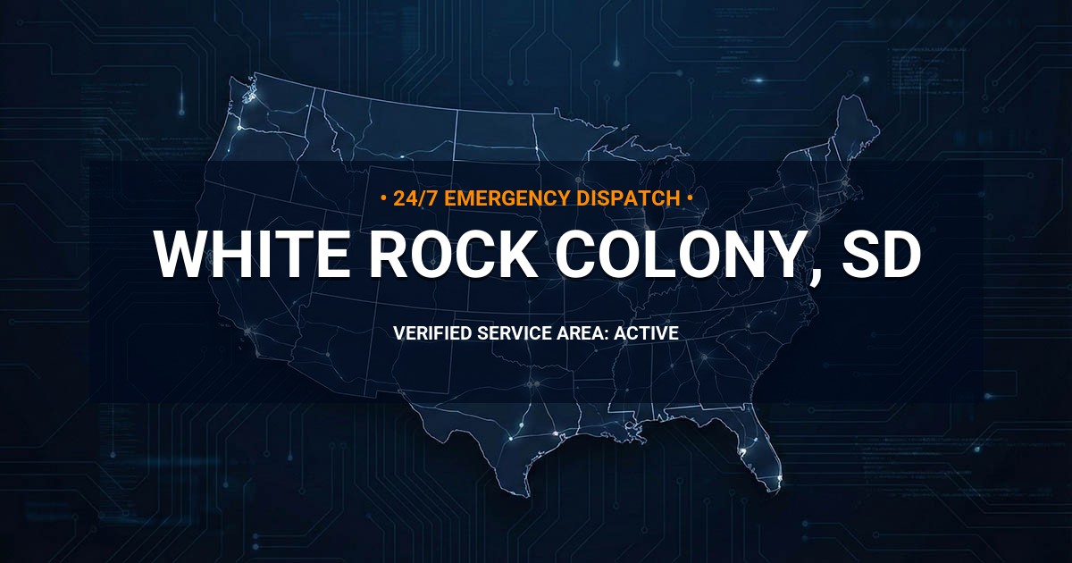 Emergency Plumbing Dispatch Map for Plumbing Services: White Rock Colony, SD