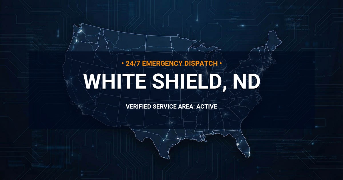 Emergency Plumbing Dispatch Map for Plumbing Services: White Shield, ND