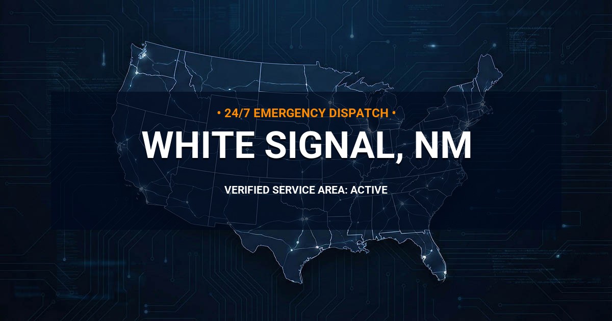 Emergency Plumbing Dispatch Map for Plumbing Services: White Signal, NM