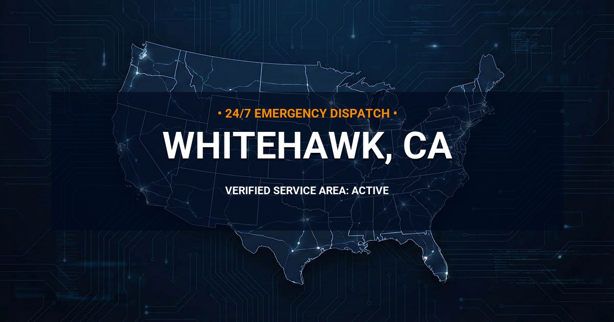 Emergency Plumbing Dispatch Map for Plumbing Services: Whitehawk, CA