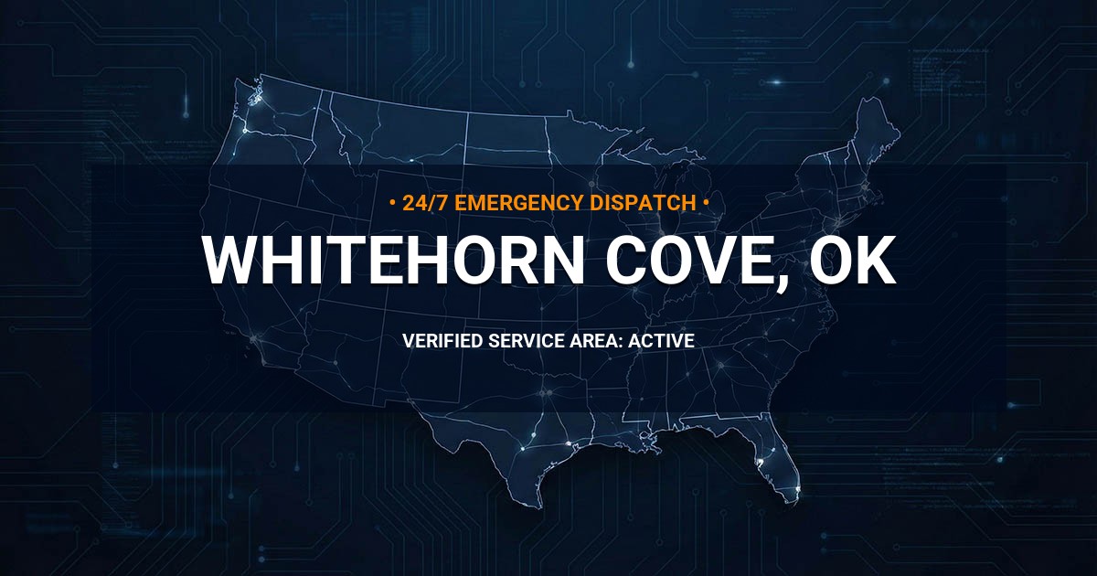 Emergency Plumbing Dispatch Map for Plumbing Services: Whitehorn Cove, OK