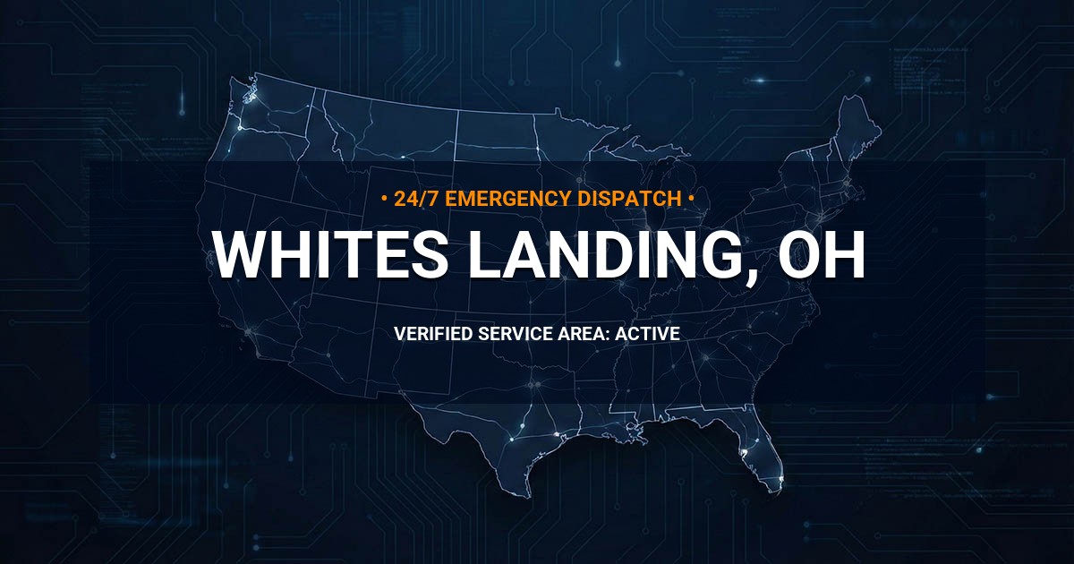Emergency Plumbing Dispatch Map for Plumbing Services: Whites Landing, OH