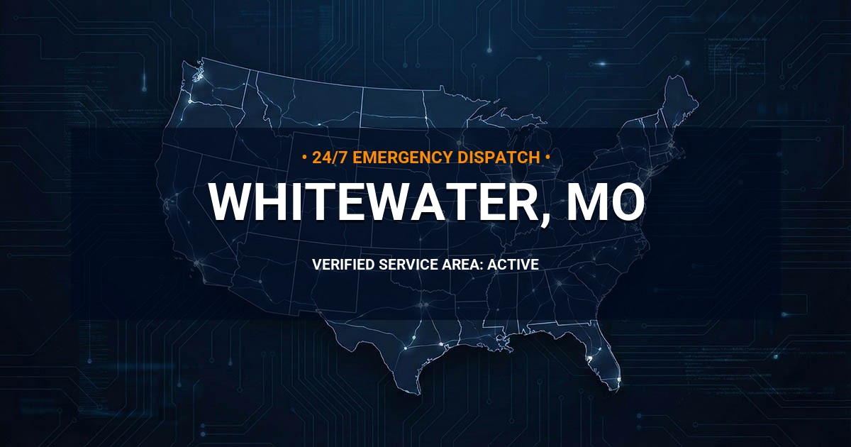 Emergency Plumbing Dispatch Map for Plumbing Services: Whitewater, MO
