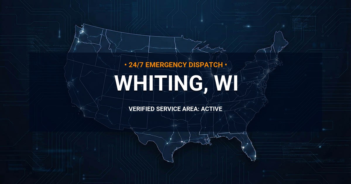 Emergency Plumbing Dispatch Map for Plumbing Services: Whiting, WI