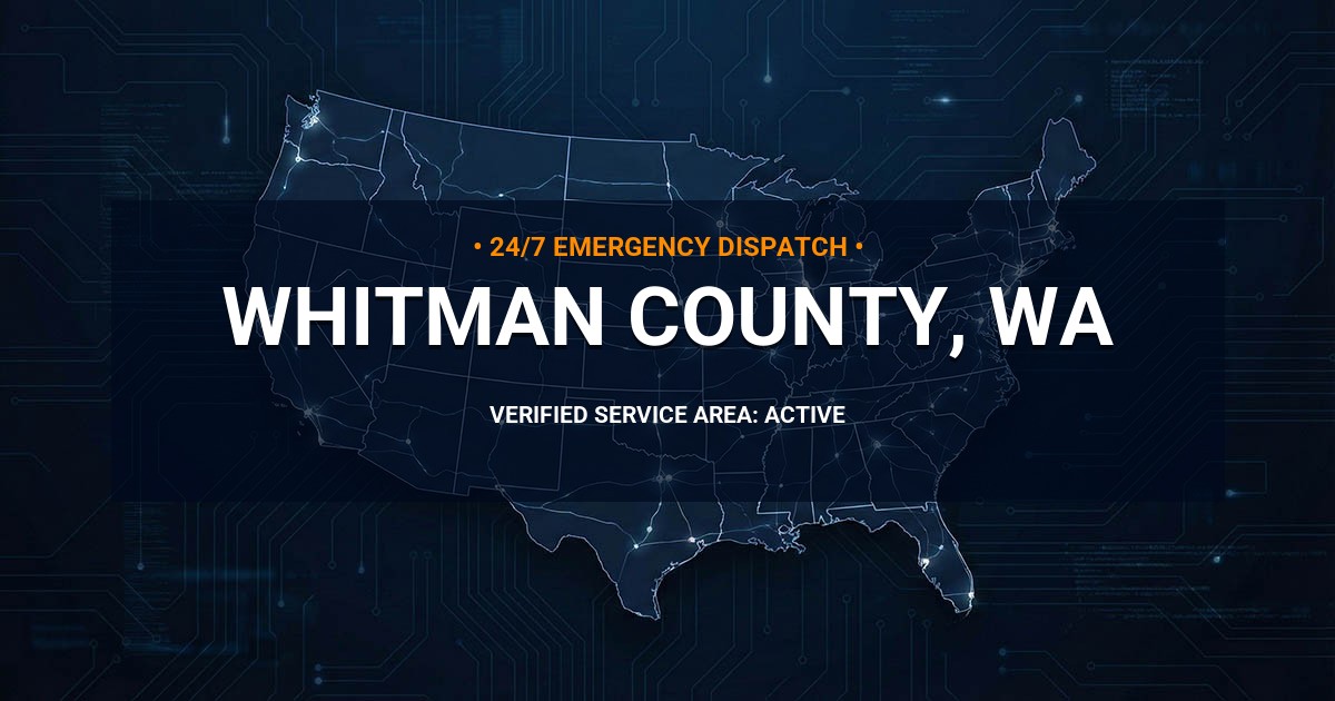 Emergency Plumbing Dispatch Map for Whitman County Plumbing Logistics