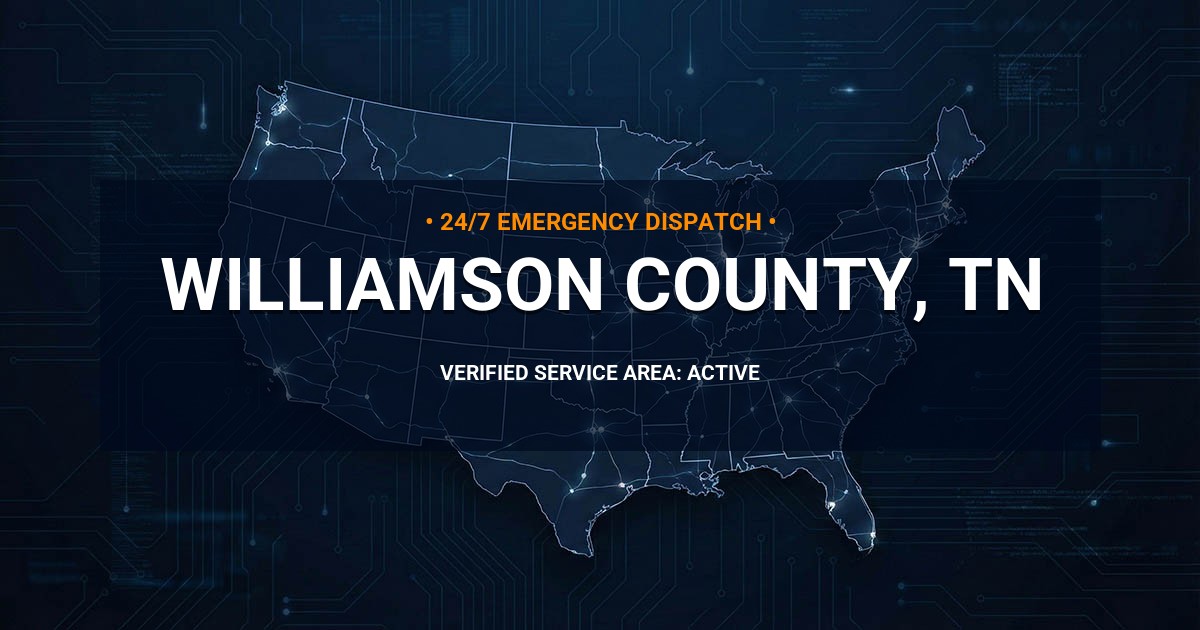 Emergency Plumbing Dispatch Map for Williamson County Plumbing Logistics