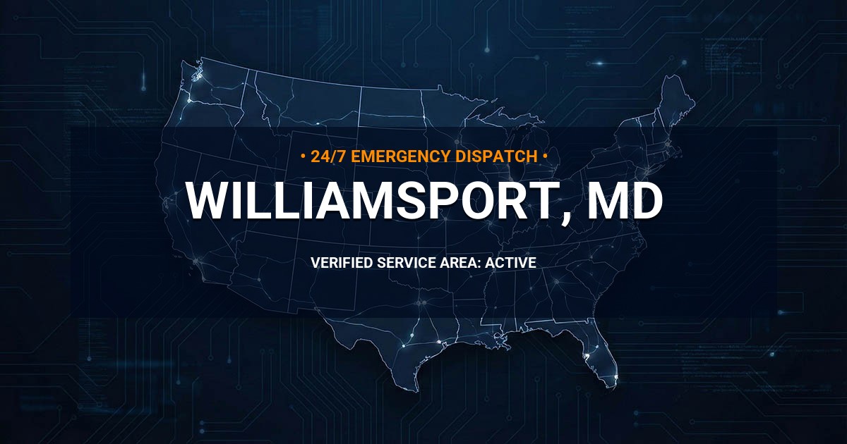 Emergency Plumbing Dispatch Map for Plumbing Services: Williamsport, MD