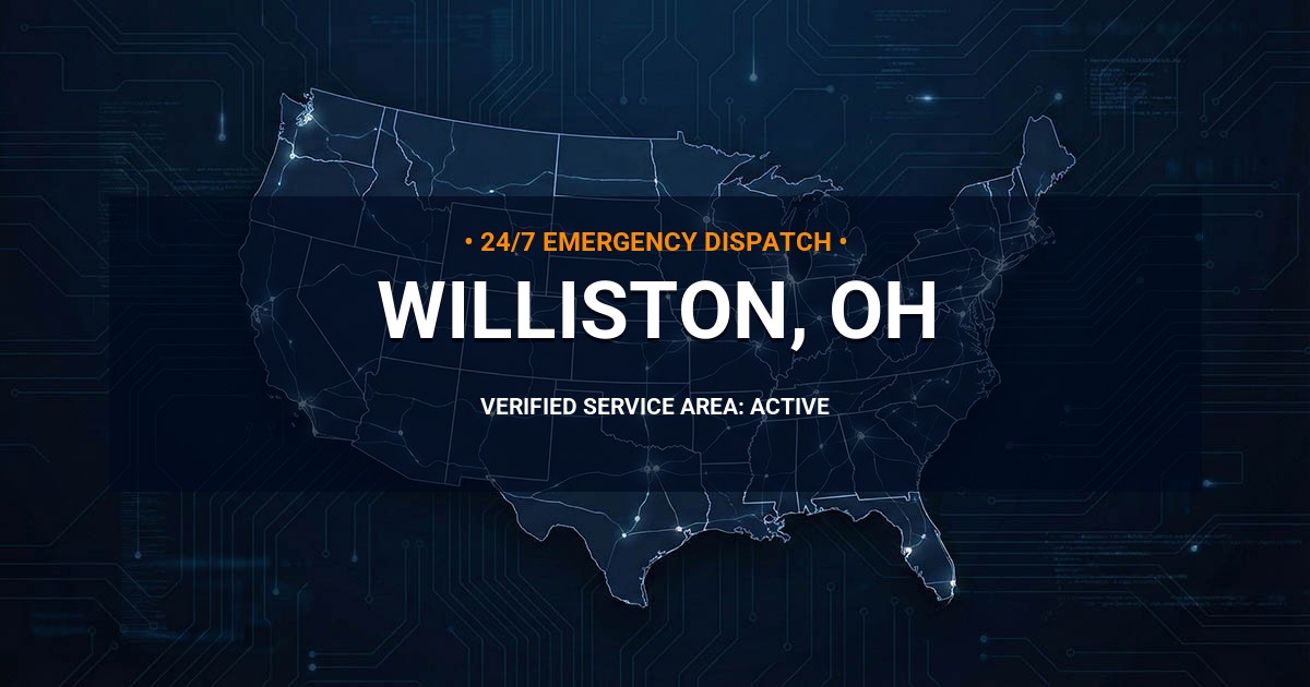 Emergency Plumbing Dispatch Map for Plumbing Services: Williston, OH