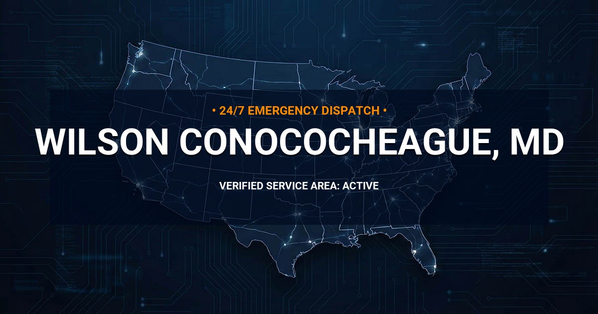 Emergency Plumbing Dispatch Map for Plumbing Services: Wilson-Conococheague, MD