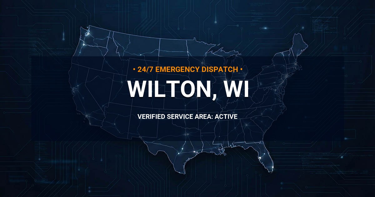 Emergency Plumbing Dispatch Map for Plumbing Services: Wilton, WI