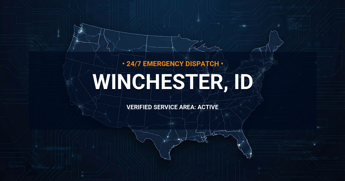 Emergency Plumbing Dispatch Map for Plumbing Services: Winchester, ID