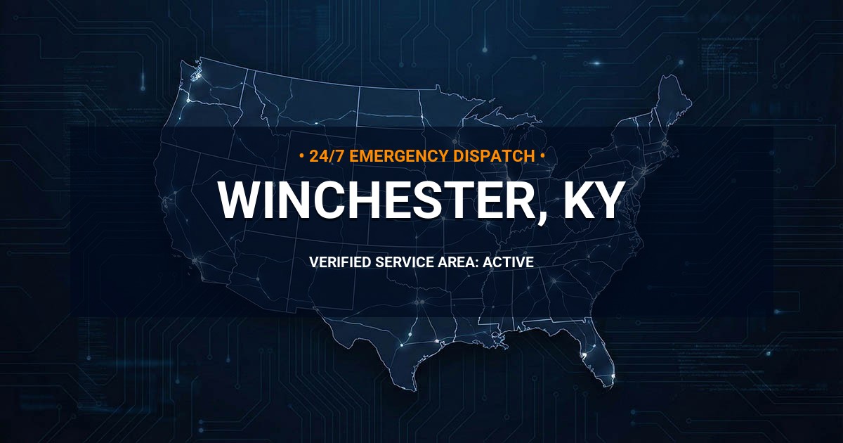 Emergency Plumbing Dispatch Map for Plumbing Services: Winchester, KY