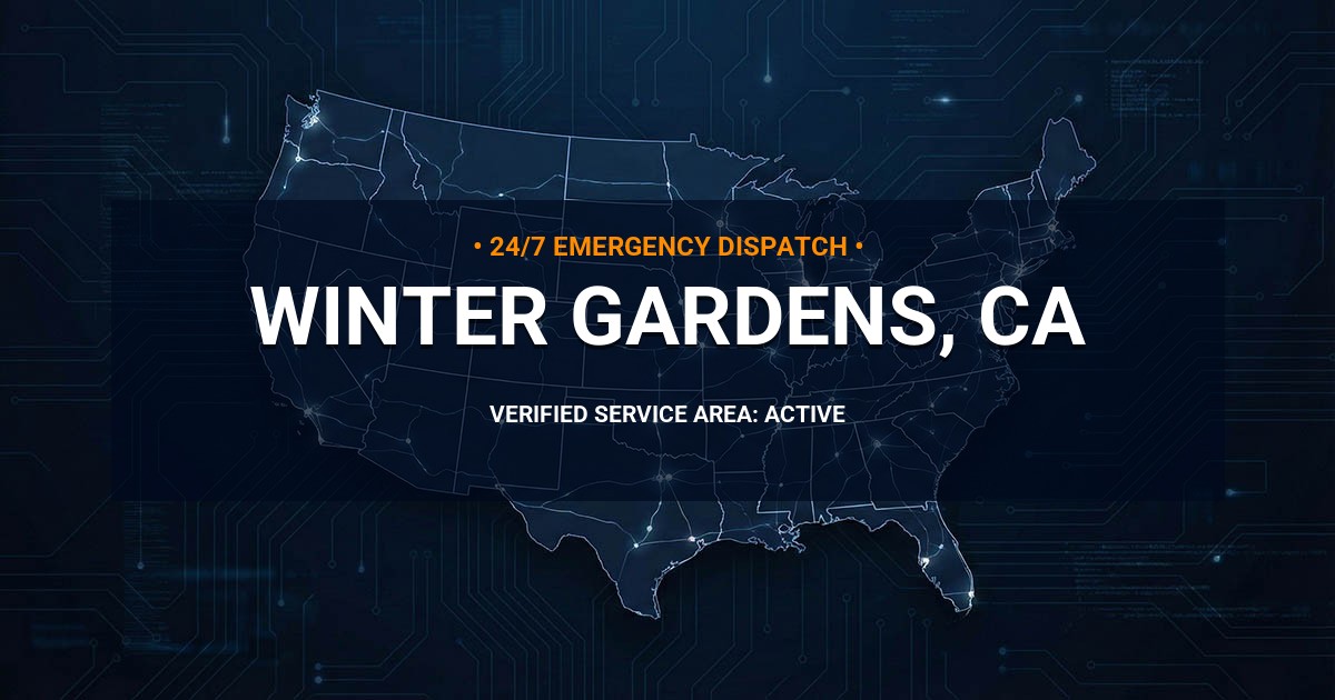 Emergency Plumbing Dispatch Map for Plumbing Services: Winter Gardens, CA
