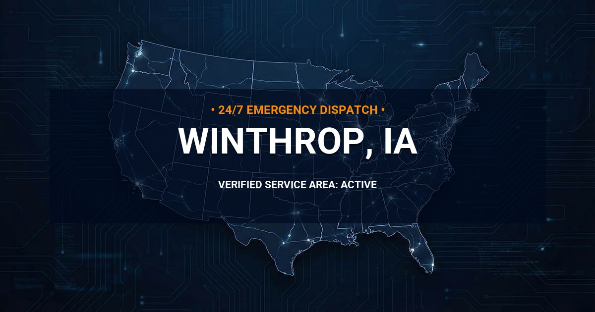 Emergency Plumbing Dispatch Map for Plumbing Services: Winthrop, IA