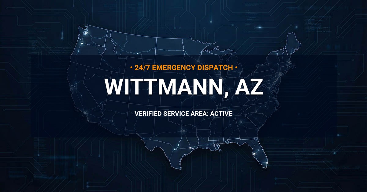 Emergency Plumbing Dispatch Map for Plumbing Services: Wittmann, AZ