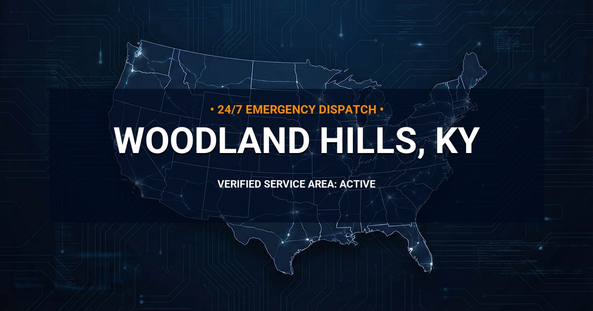 Emergency Plumbing Dispatch Map for Plumbing Services: Woodland Hills, KY