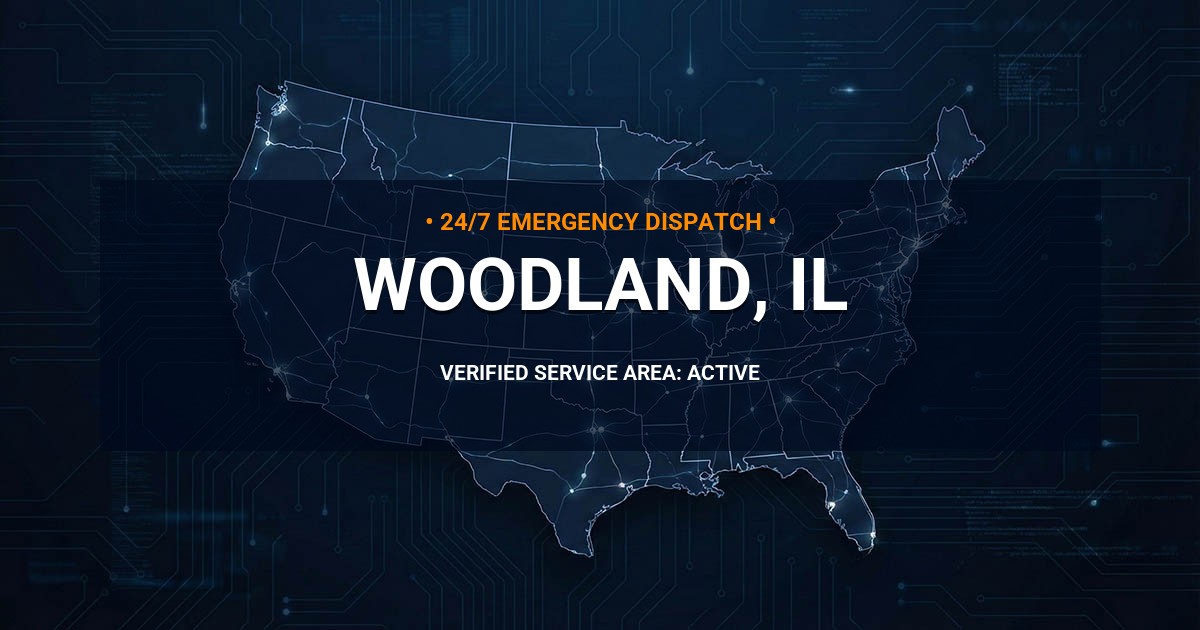 Emergency Plumbing Dispatch Map for Plumbing Services: Woodland, IL