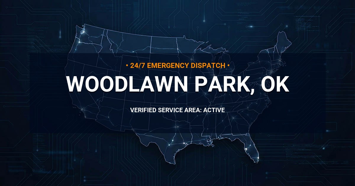 Emergency Plumbing Dispatch Map for Plumbing Services: Woodlawn Park, OK