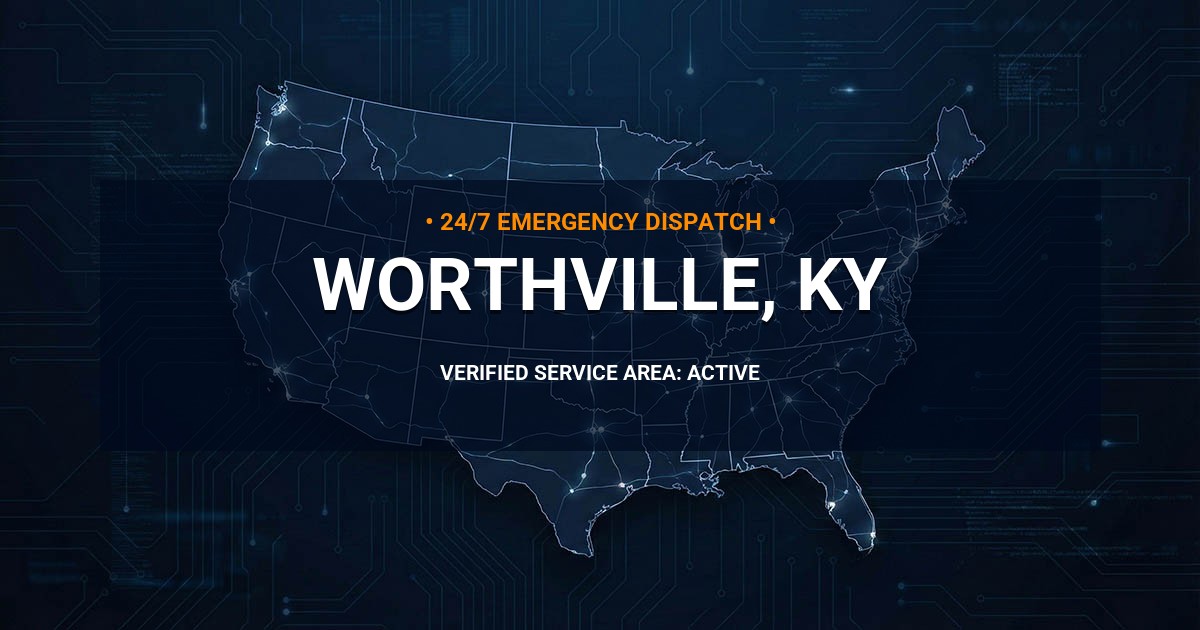 Emergency Plumbing Dispatch Map for Plumbing Services: Worthville, KY