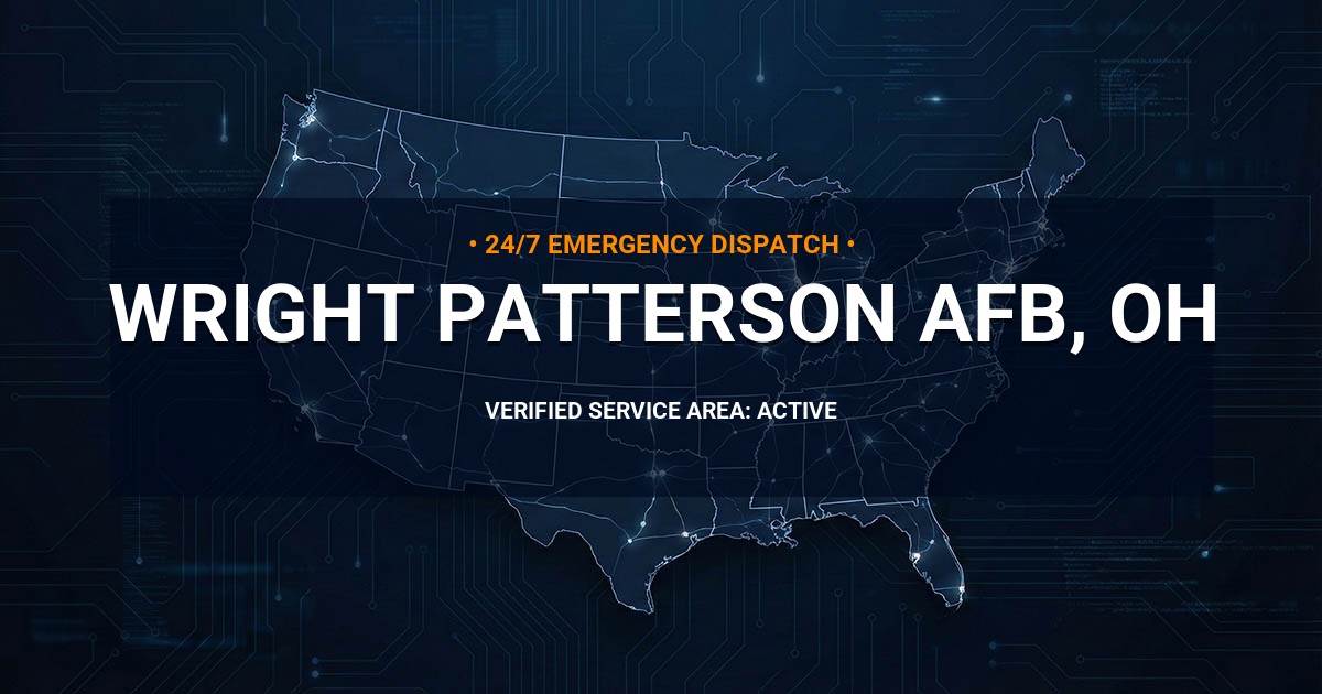 Emergency Plumbing Dispatch Map for Plumbing Services: Wright-Patterson AFB, OH