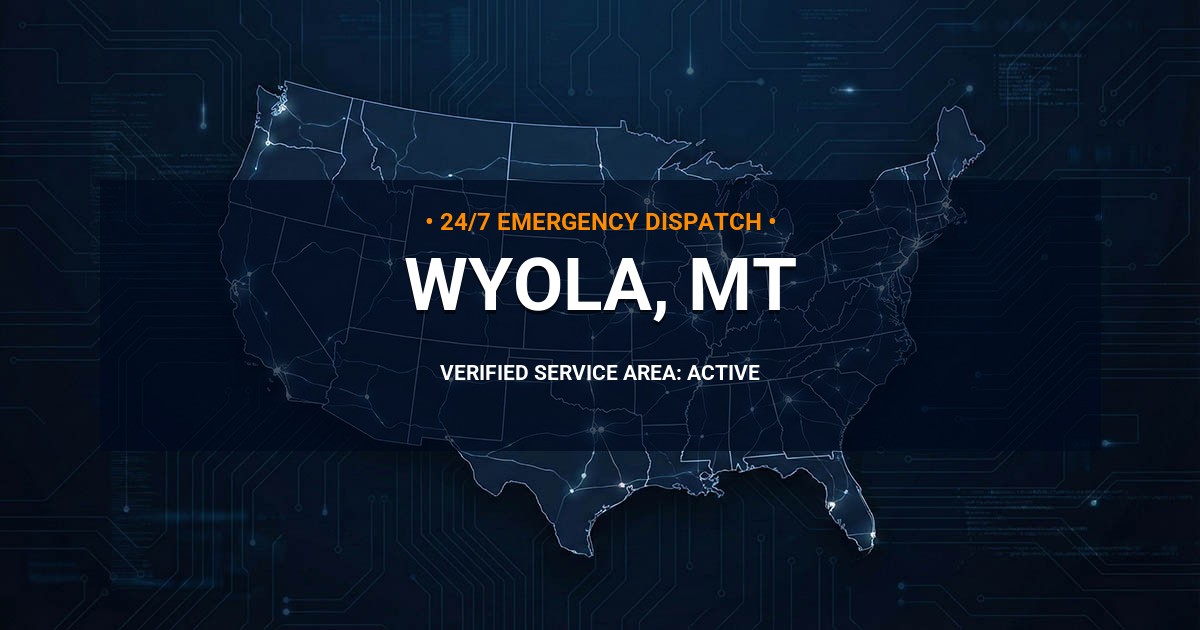 Emergency Plumbing Dispatch Map for Plumbing Services: Wyola, MT