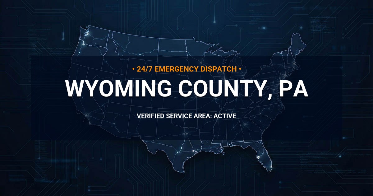 Emergency Plumbing Dispatch Map for Wyoming County Plumbing Logistics