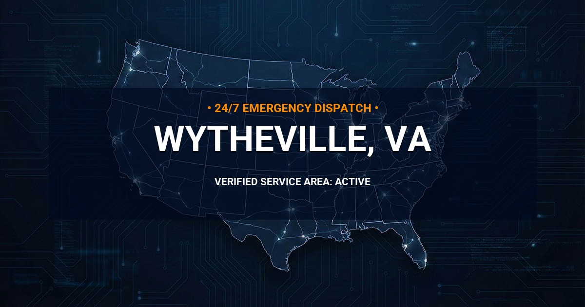 Emergency Plumbing Dispatch Map for Plumbing Services: Wytheville, VA