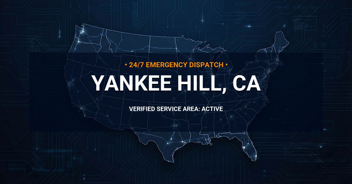 Emergency Plumbing Dispatch Map for Plumbing Services: Yankee Hill, CA