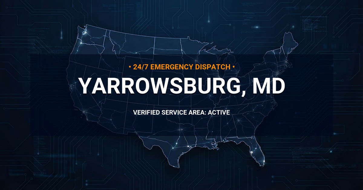 Emergency Plumbing Dispatch Map for Plumbing Services: Yarrowsburg, MD