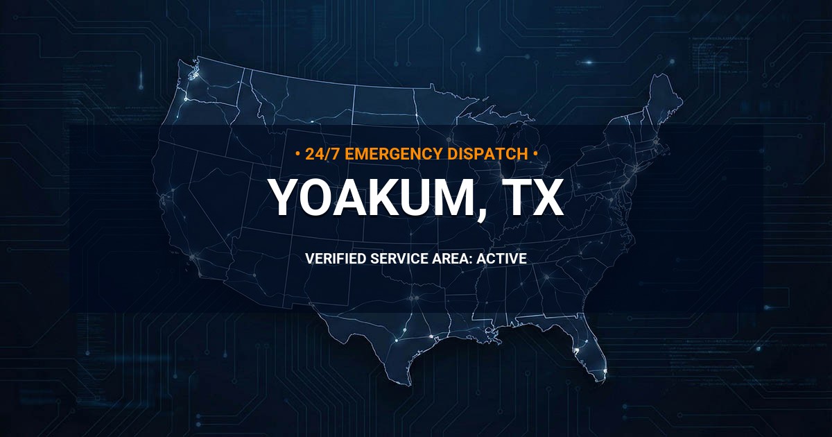 Emergency Plumbing Dispatch Map for Plumbing Services: Yoakum, TX
