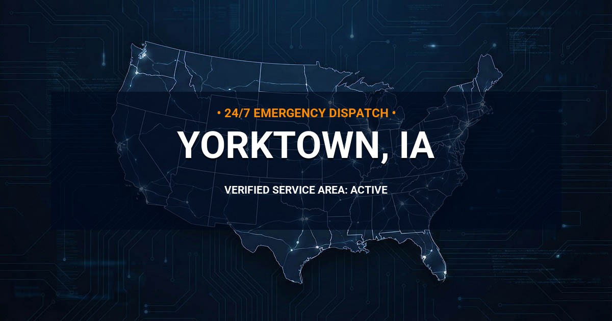 Emergency Plumbing Dispatch Map for Plumbing Services: Yorktown, IA