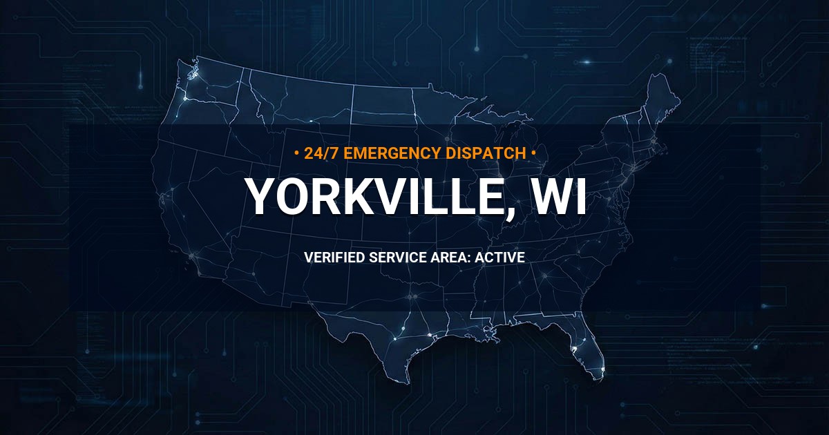 Emergency Plumbing Dispatch Map for Plumbing Services: Yorkville, WI