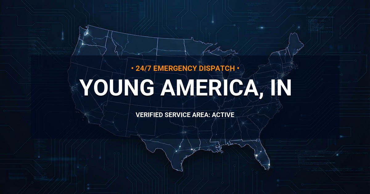 Emergency Plumbing Dispatch Map for Plumbing Services: Young America, IN