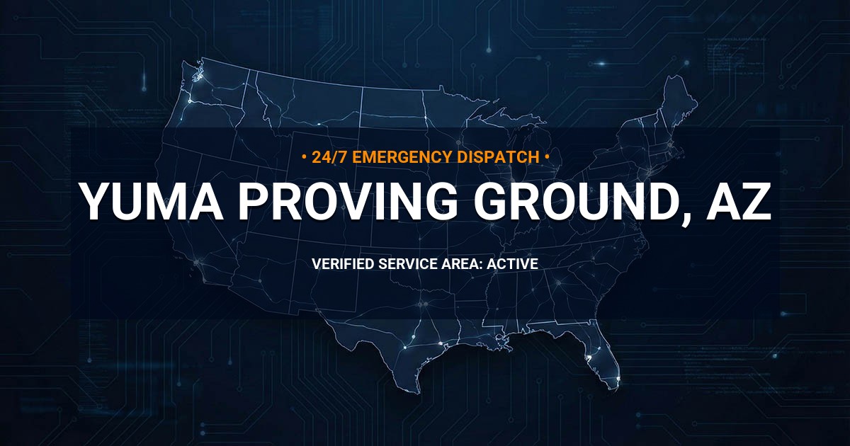Emergency Plumbing Dispatch Map for Plumbing Services: Yuma Proving Ground, AZ