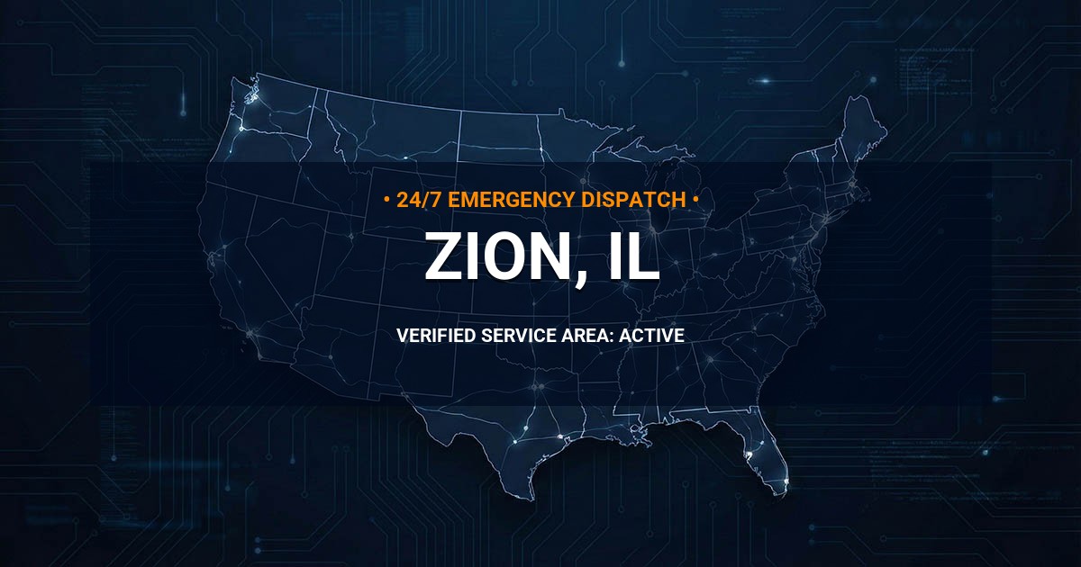 Emergency Plumbing Dispatch Map for Plumbing Services: Zion, IL