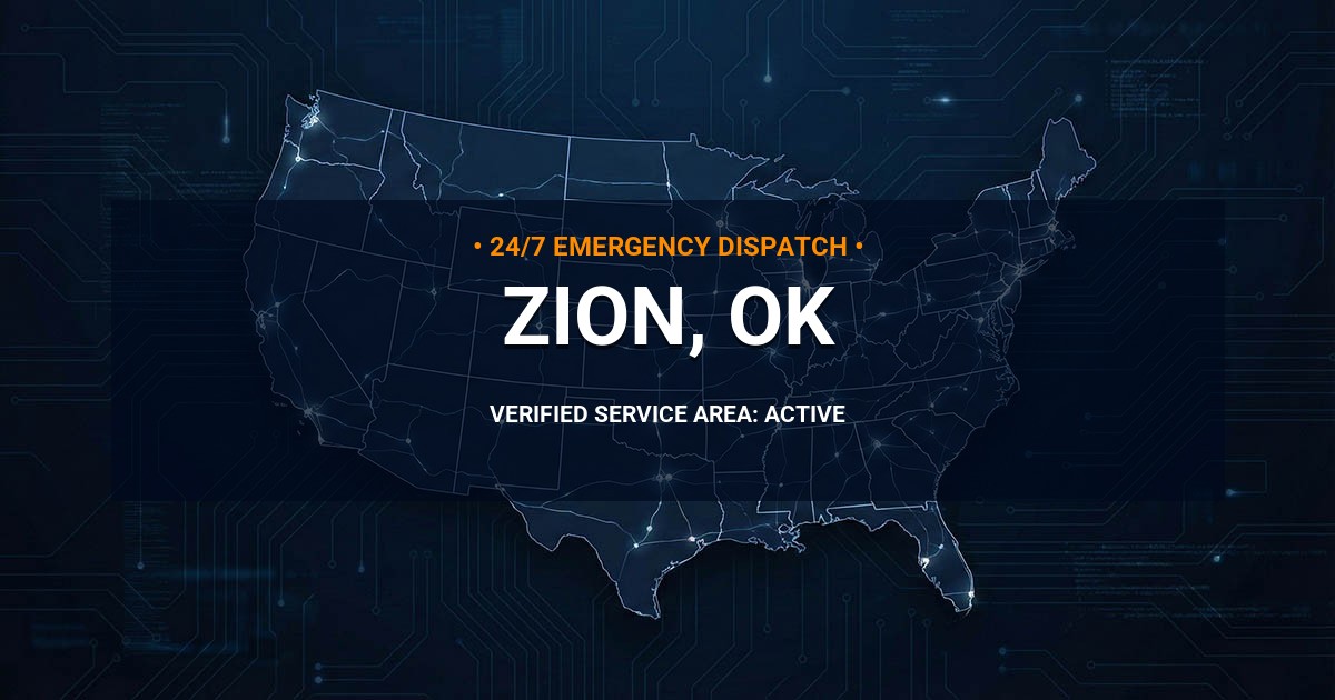 Emergency Plumbing Dispatch Map for Plumbing Services: Zion, OK